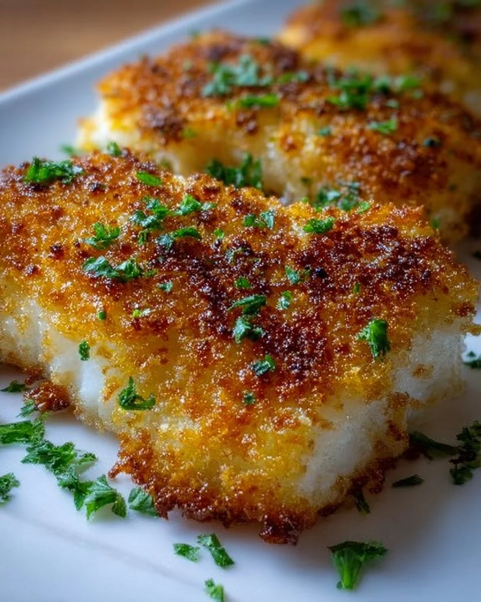 Knuspriger gebackener Kabeljau