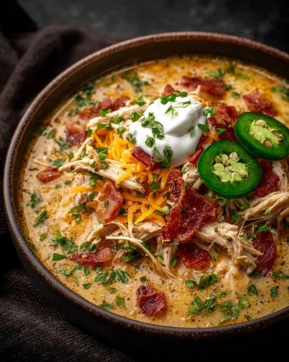 Würzige Jalapeno-Popper-Hühnchensuppe