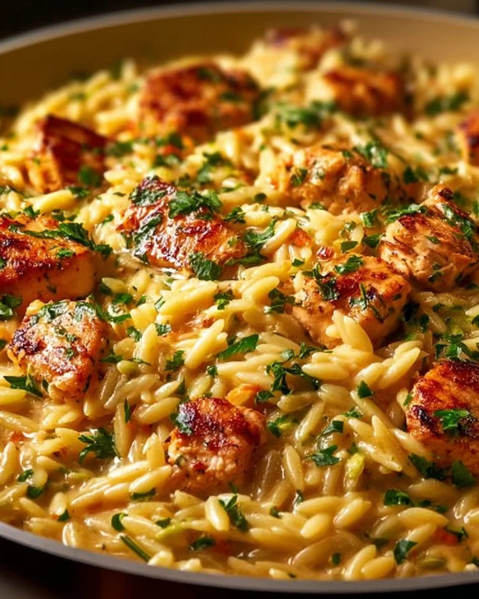Beste One Pot Cajun Hühnchen Alfredo Orzo