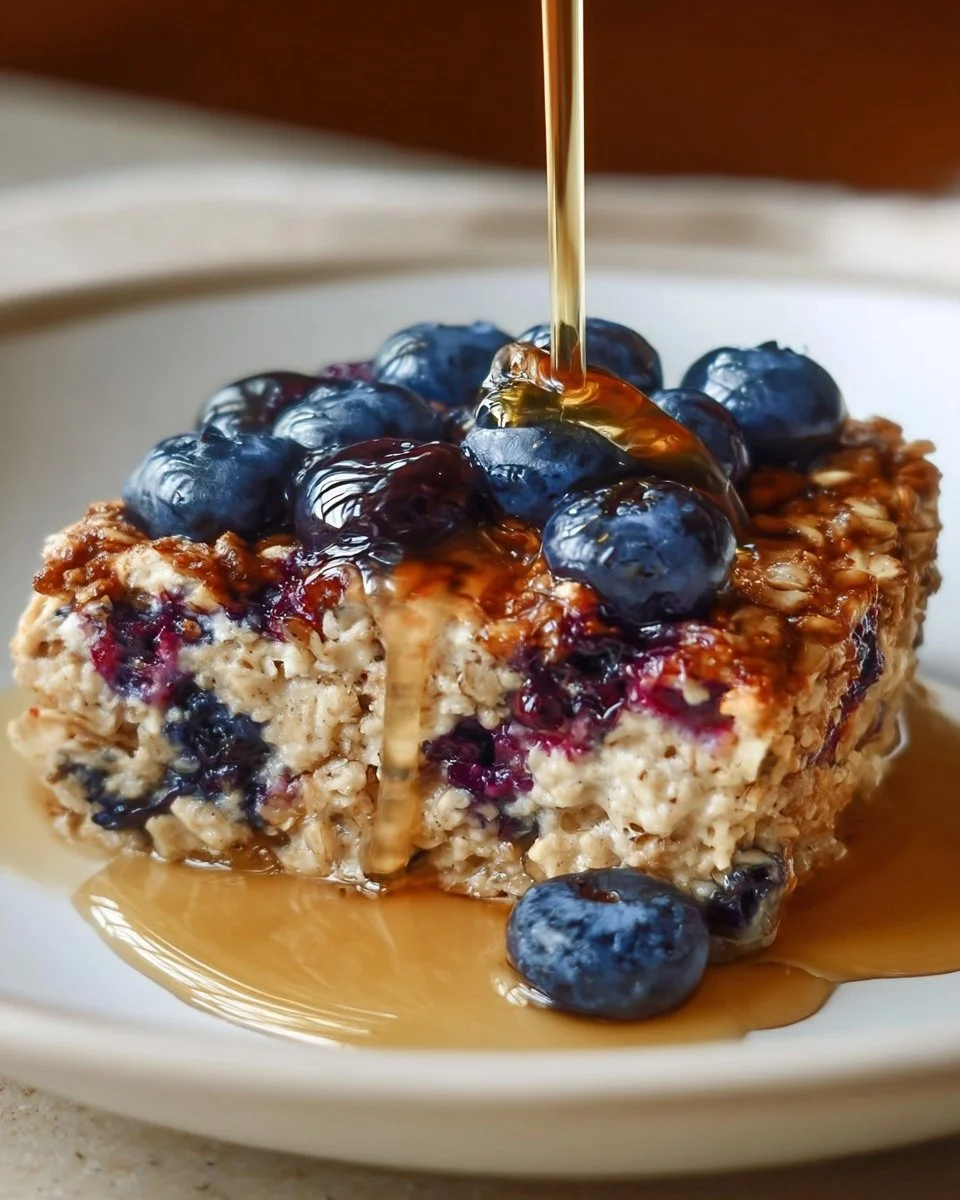 Blaubeer gebackenes Haferflocken