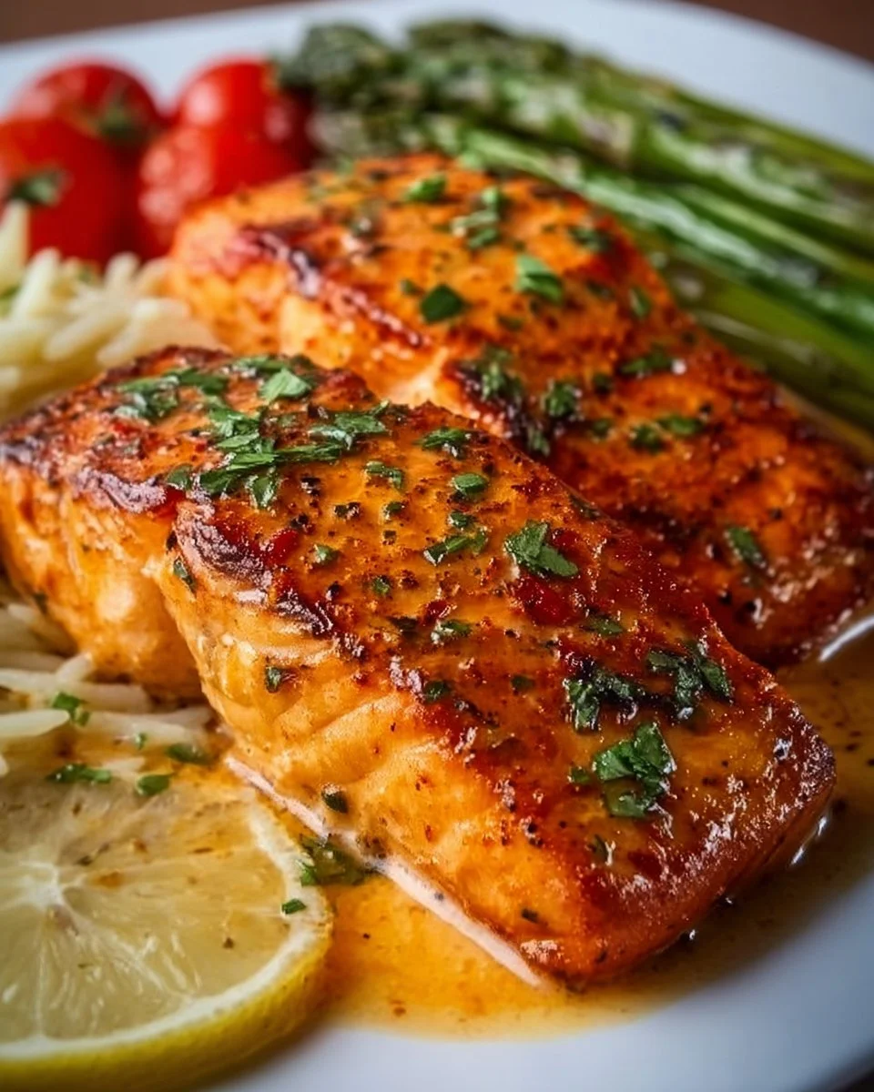 Cremiges Rezept für Lachs mit gerösteten roten Paprika – Lecker und einfach