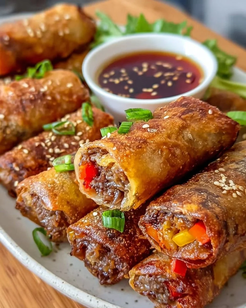 Knusprige Frühlingsrollen aus dem Air Fryer, perfekt für Snacks oder Vorspeisen.