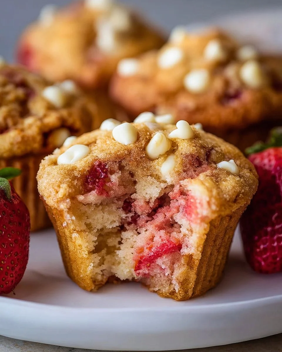 Erdbeer-Weiß-Schokoladen-Muffins