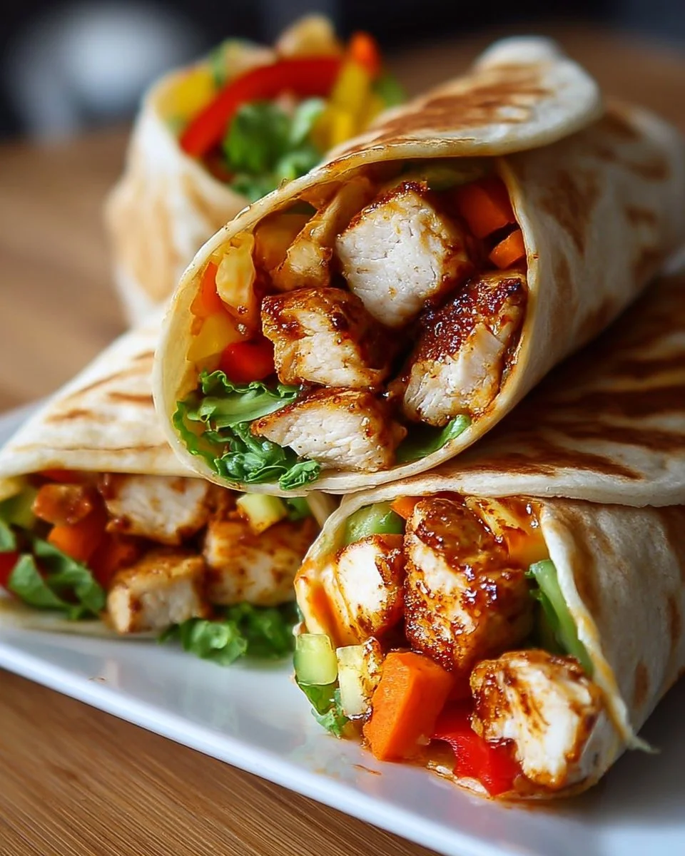 Feuerwerks-Hühnchen-Wraps