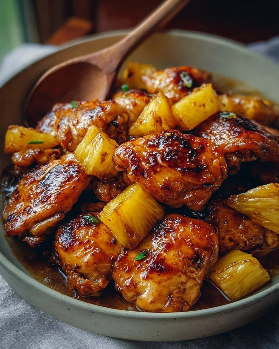 Hähnchen mit Ananas und aromatischer Sauce
