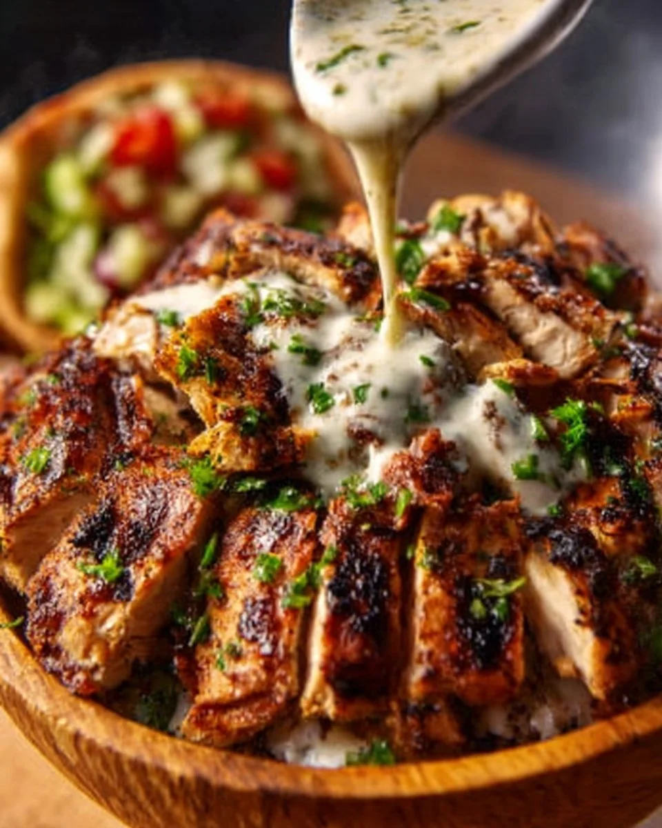 Hähnchen Shawarma mit Knoblauchsauce