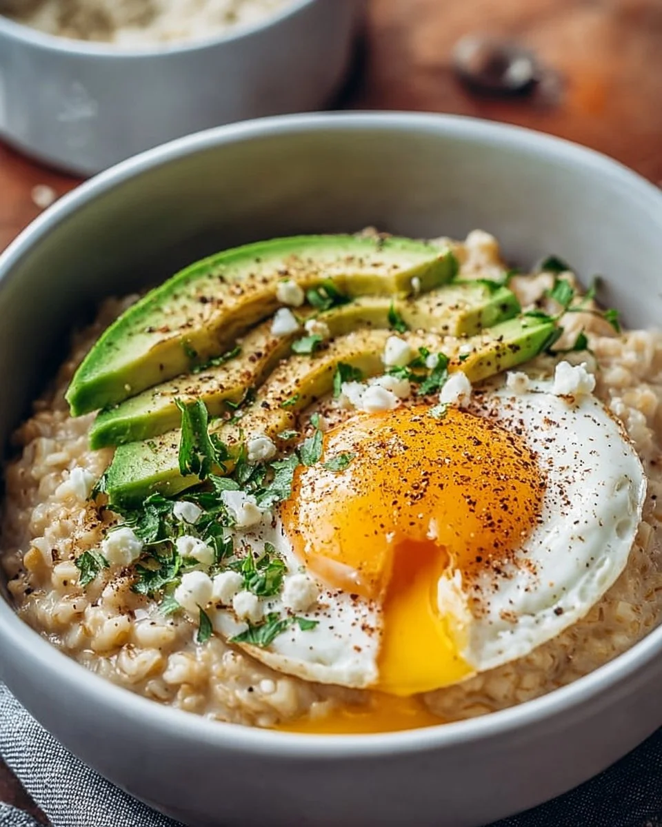 Herzhafter Avocado-Haferbrei