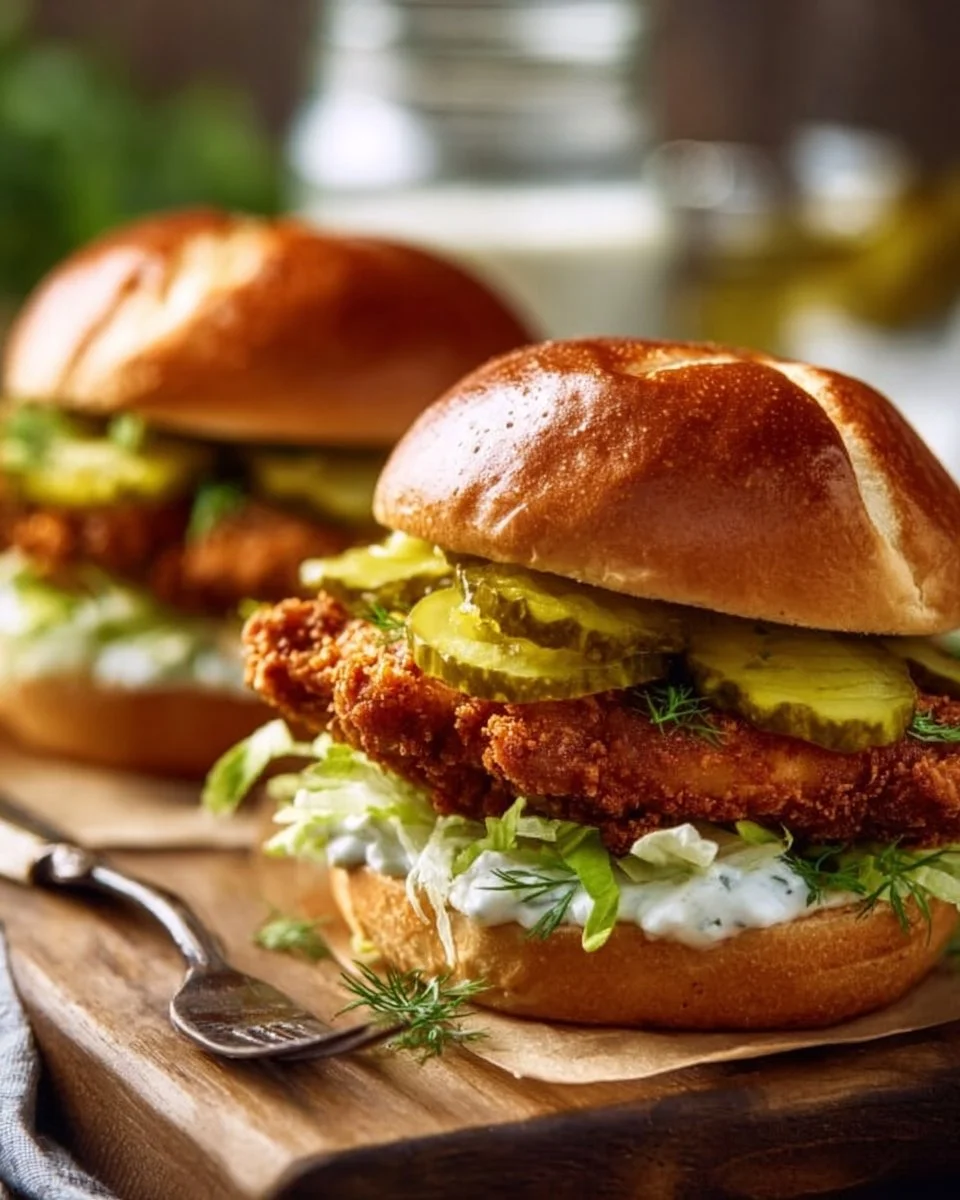 Knuspriges Dill-Hühnchen-Sandwich-Rezept