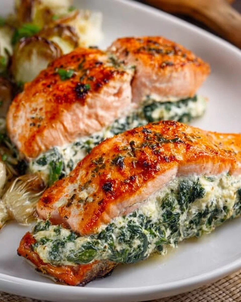 Spinach-filled Salmon