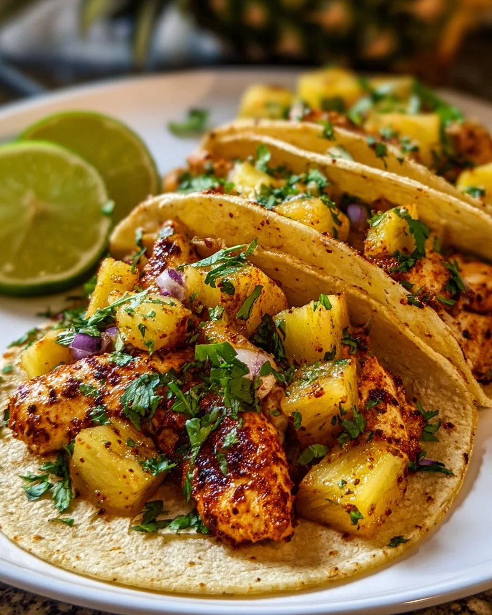 Ananas-Hühnchen-Tacos
