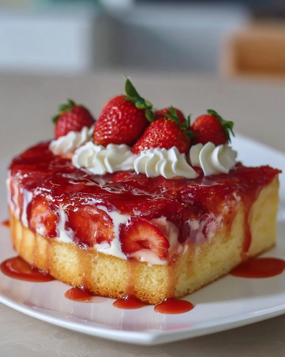 Erdbeerkuchen mit Vanillepudding