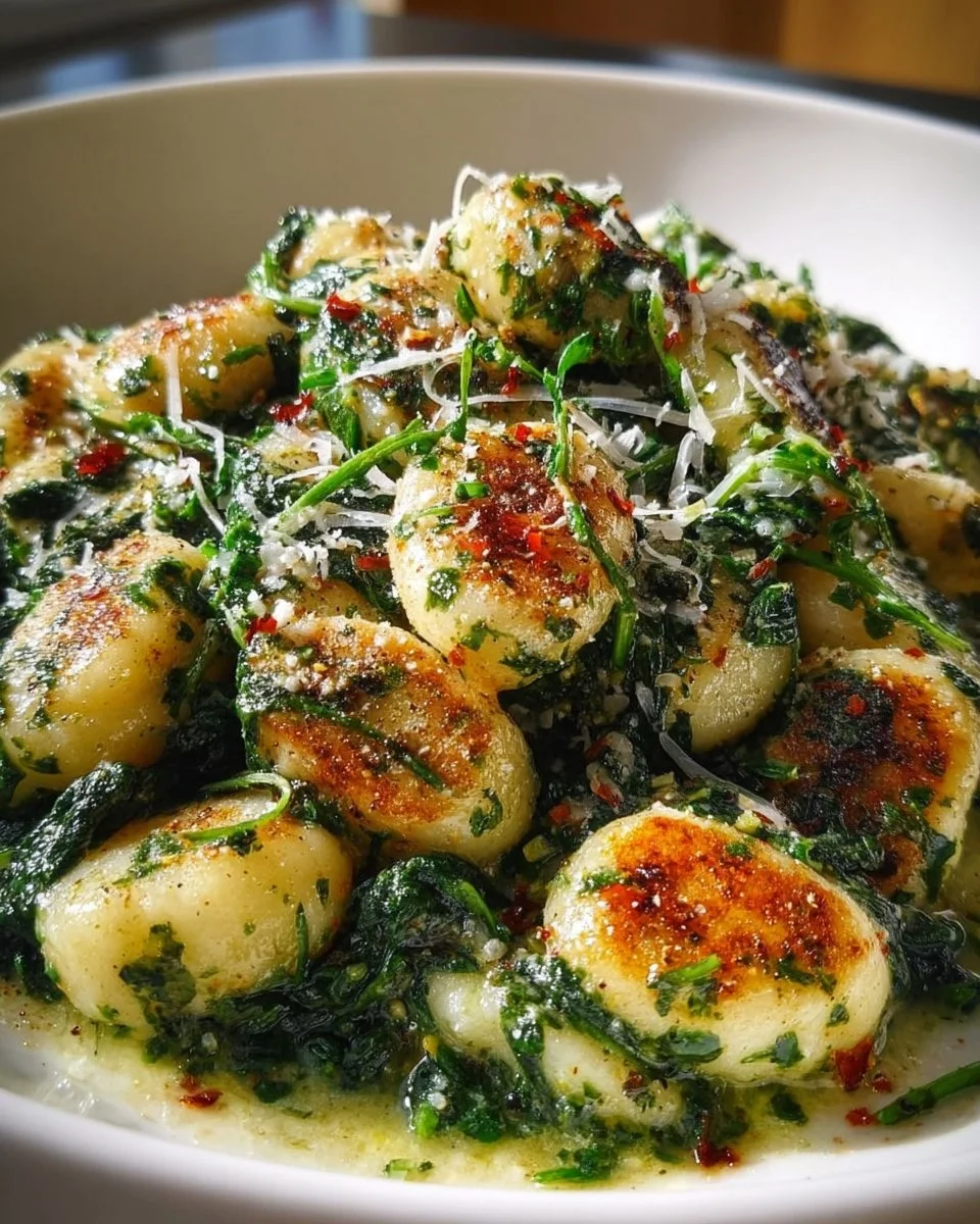 Grüne Gnocchi mit Wildem Spinat