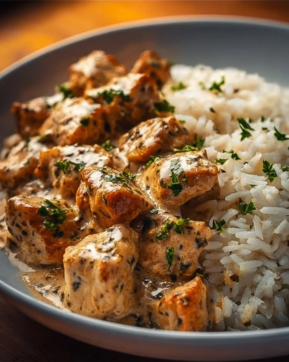 Hähnchen in cremiger Kräutersauce