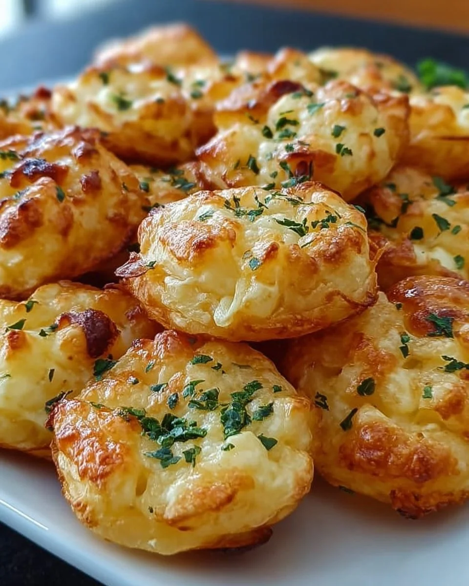 Leckere Käse-Puffs auf einem Teller serviert
