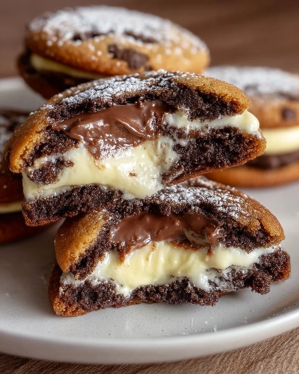Käsekuchen gefüllte Schokoladenkekse