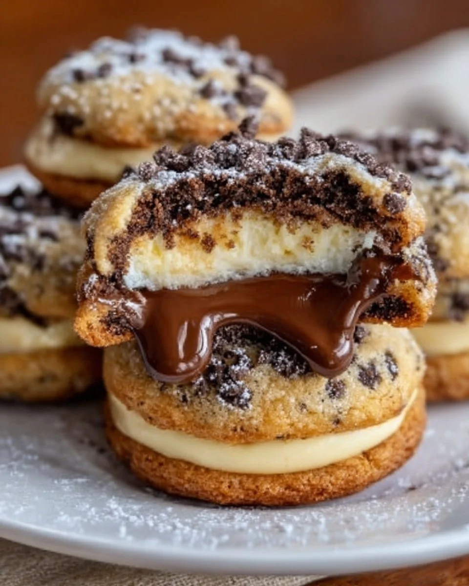 Käsekuchen gefüllte Schokoladenkekse