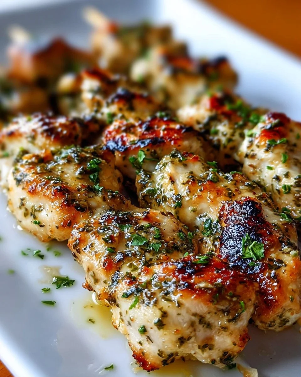 Knoblauch Parmesan Hähnchenspieße