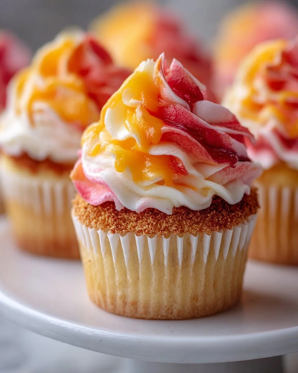 Mango-Strawberry-Sunset-Cupcakes