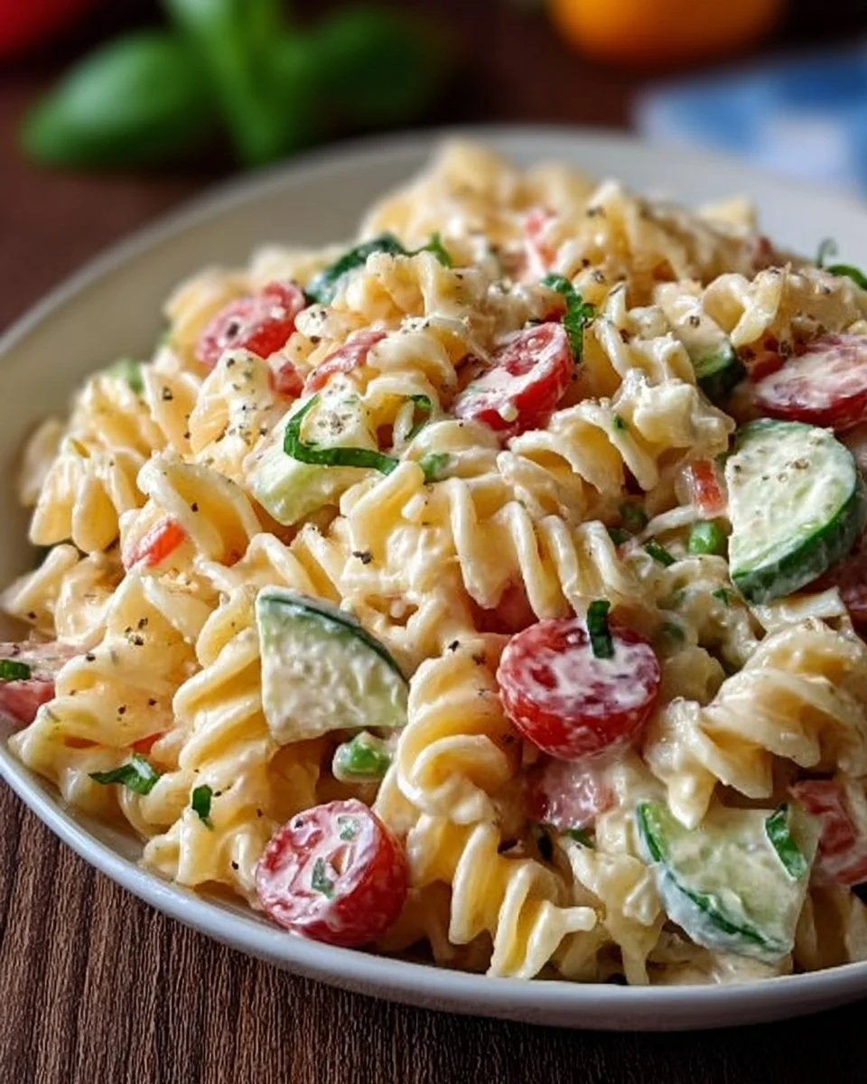 Nudelsalat mit Frischkäse