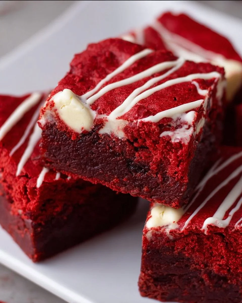 Rote Samt-Brownies