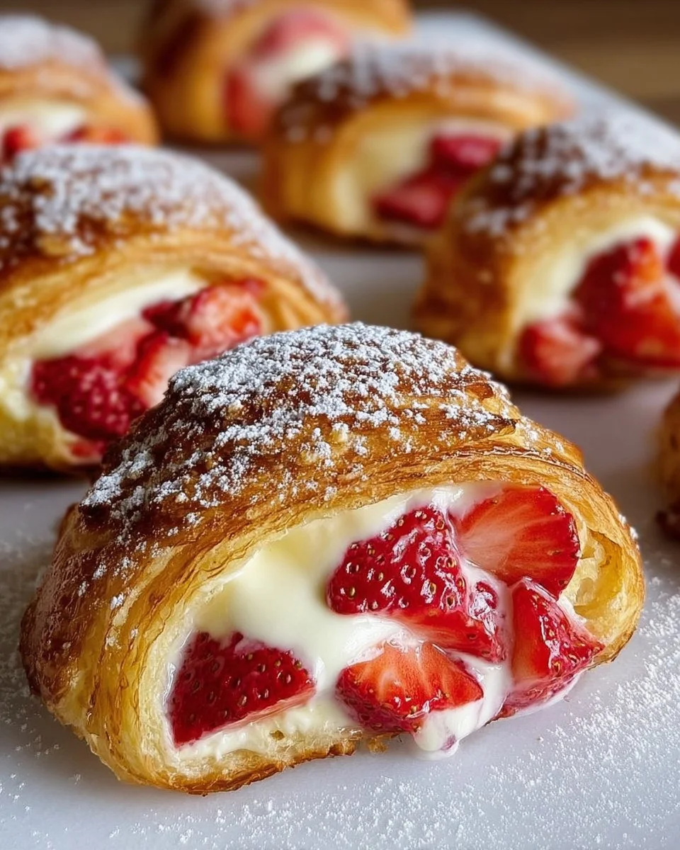 Süße Erdbeer-Käsekuchen-Rollen