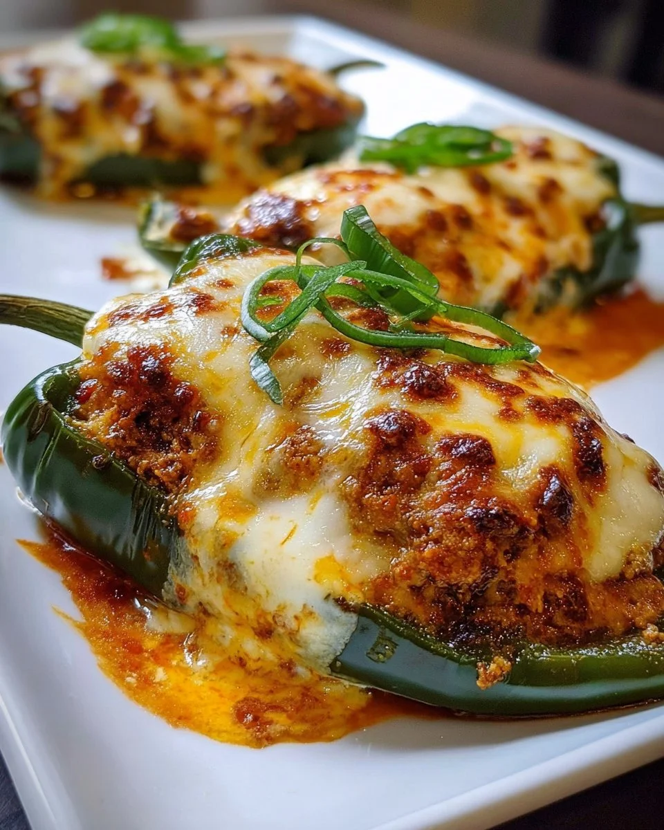 Überbackene Chili Rellenos mit Käse
