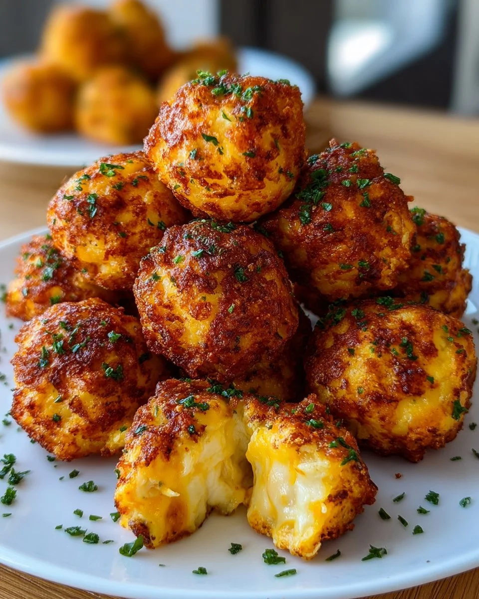 Chili-Käsebällchen Low Carb auf einem weißen Teller