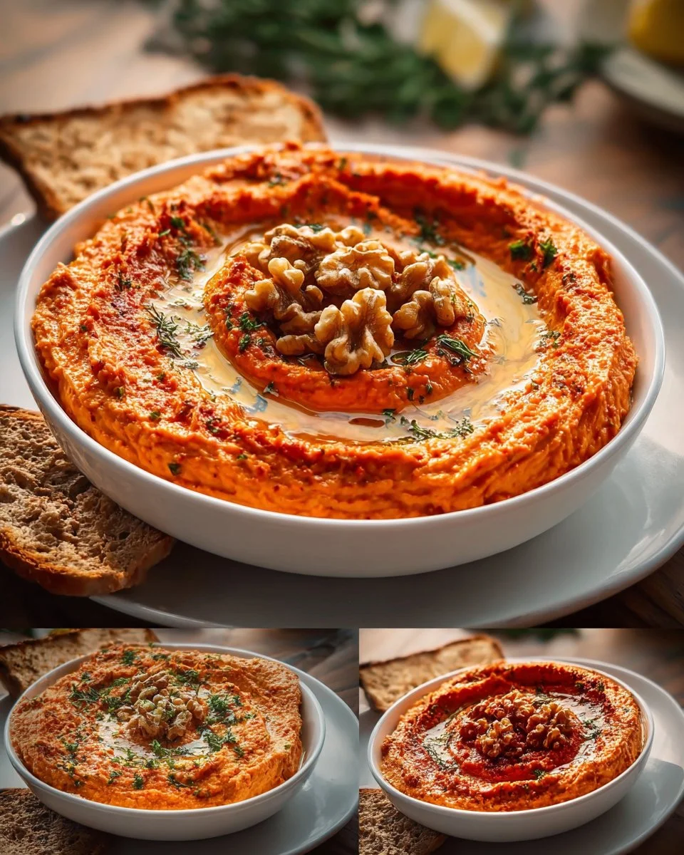 Cremiger Roter Paprika Walnuss Dip