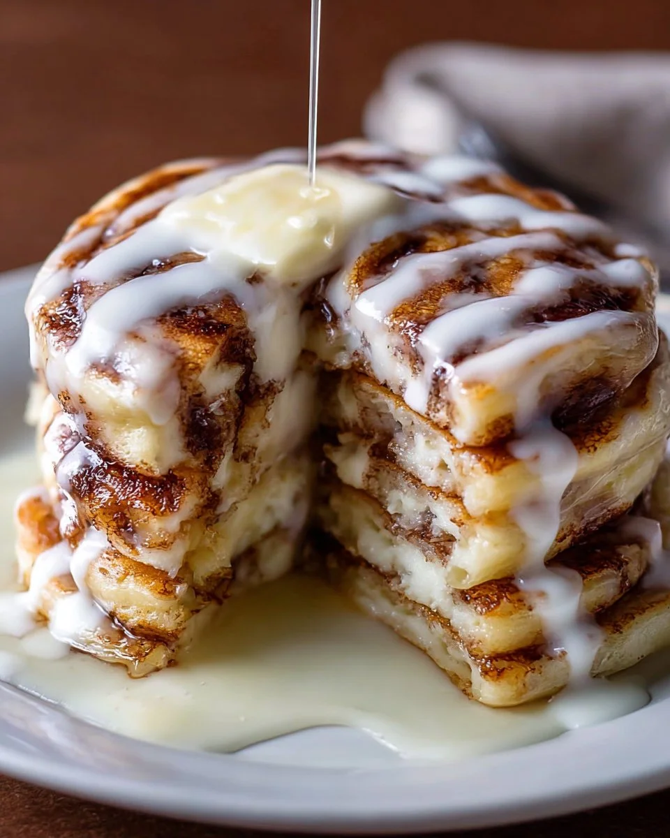 Einfache fluffige Zimtschnecken-Pfannkuchen