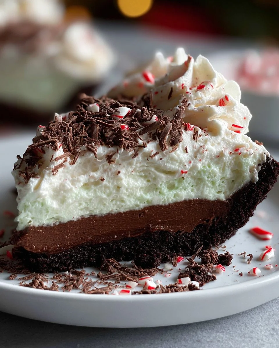 Einfache No-Bake Weihnachts-Pfefferminz-Pie
