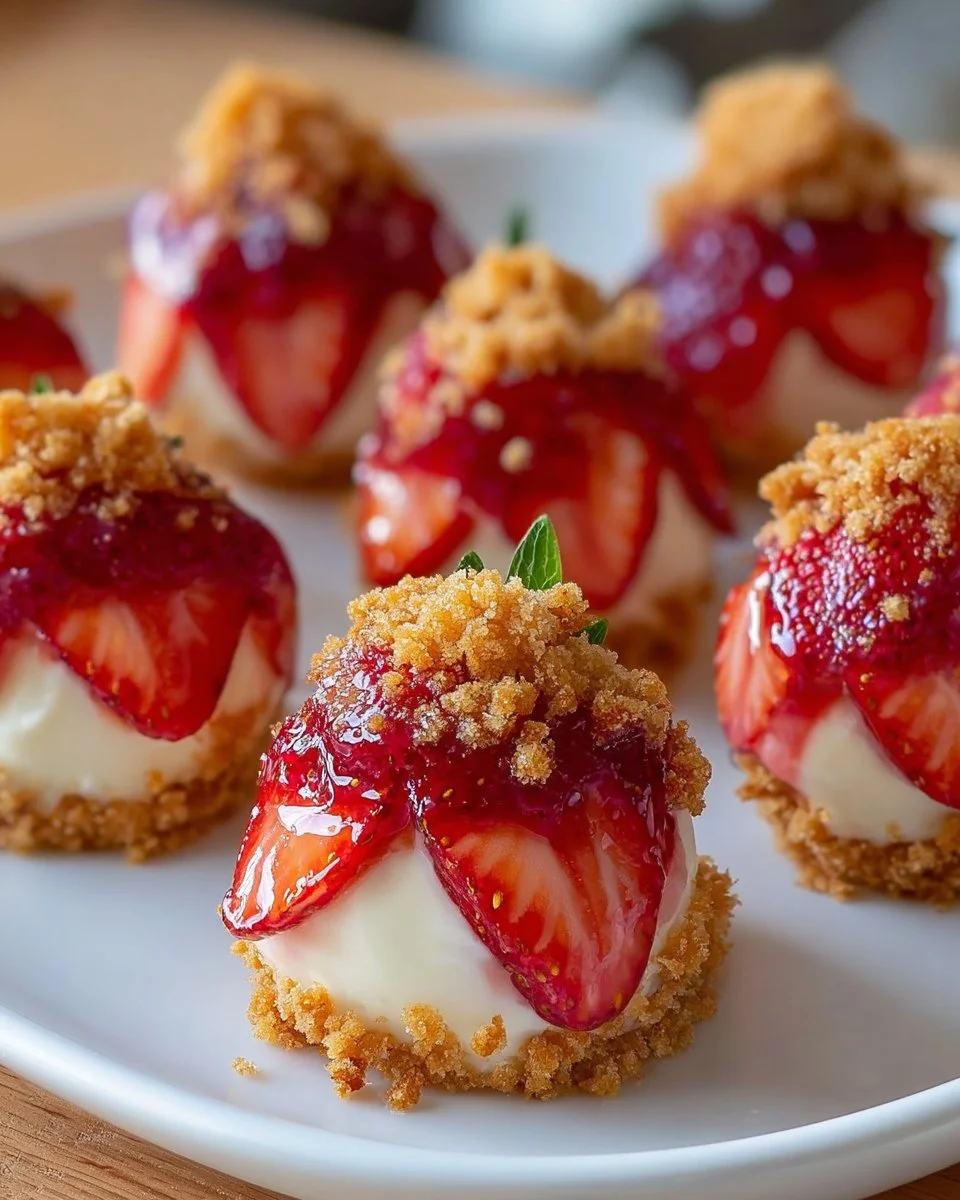Erdbeer-Crunch-Cheesecake-Bites