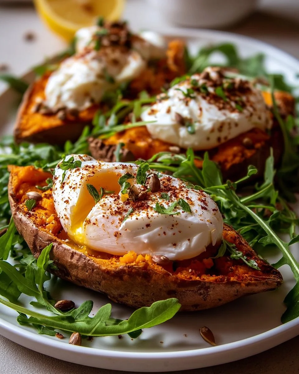 Gefüllte Süßkartoffeln mit Burrata