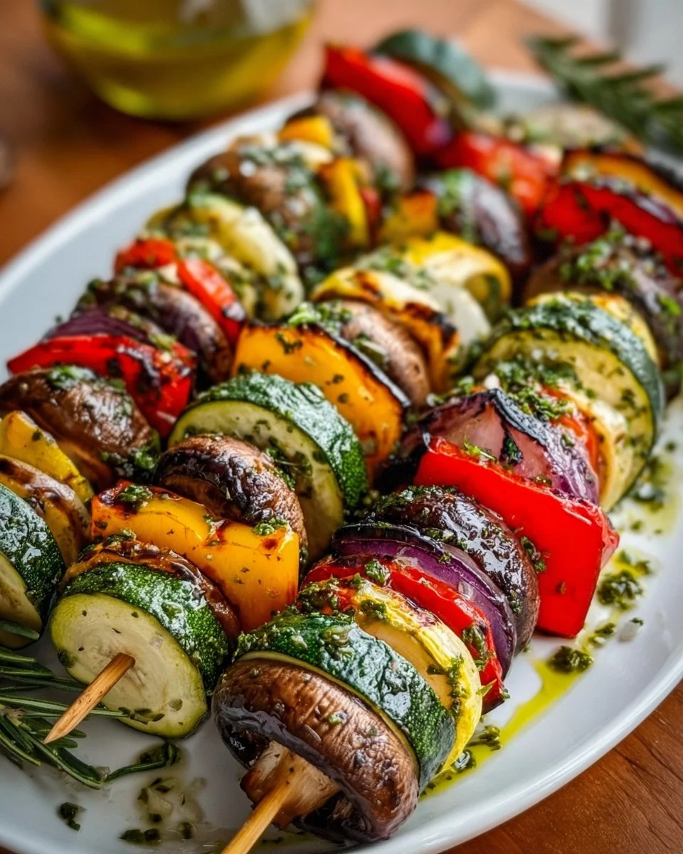 Gegrillte Gemüsespieße mit Kräuter-Marinade