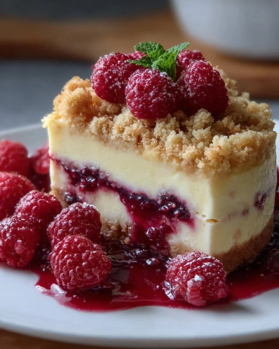 Himbeer Käsekuchen mit Streuseln