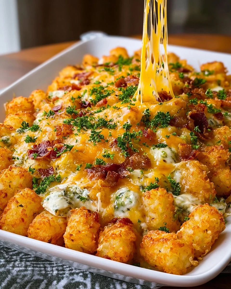 Käse-Hühnchen-Tater-Tot-Auflauf