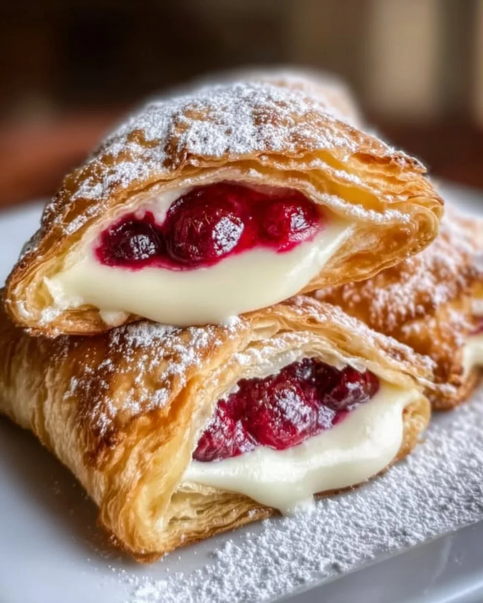 Kirschtaschen mit Frischkäsefüllung