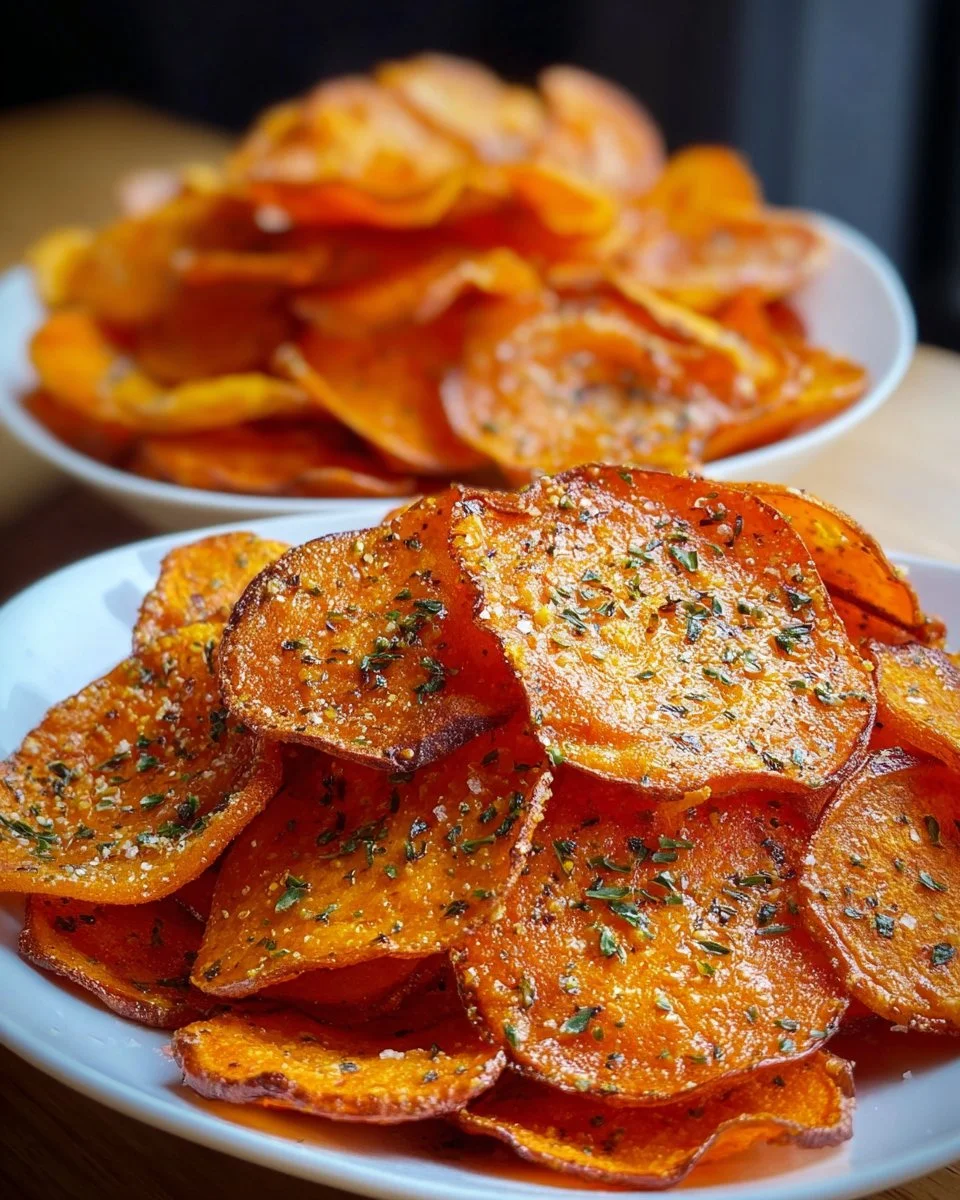 Köstliche Möhrenchips in einer Schüssel, idealer Snack für gesundheitsbewusste Genießer