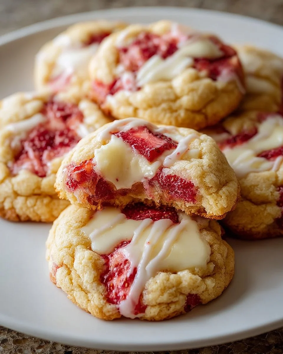 Weiche Erdbeer-Cheesecake-Kekse