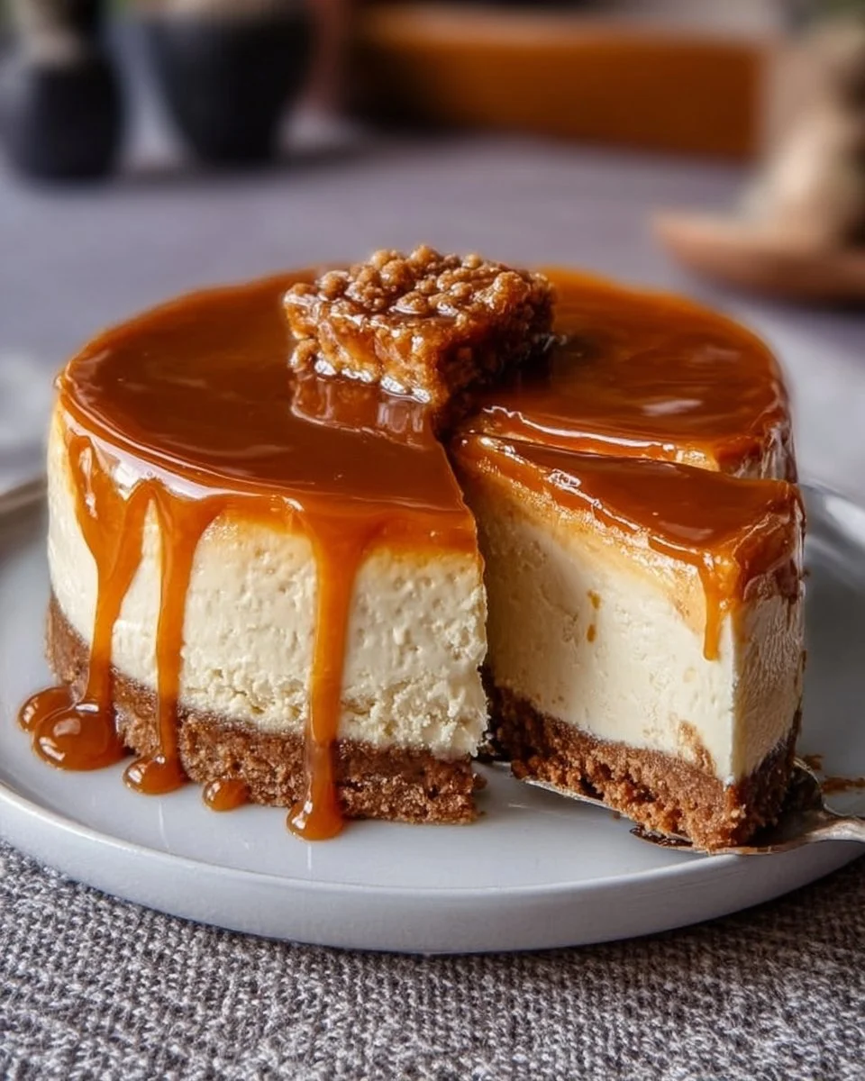 Weicher Käsekuchen mit gesalzenem Karamell