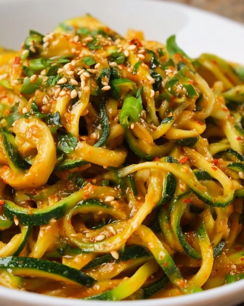Würzige Knoblauch-Chinesische Zucchini-Nudeln