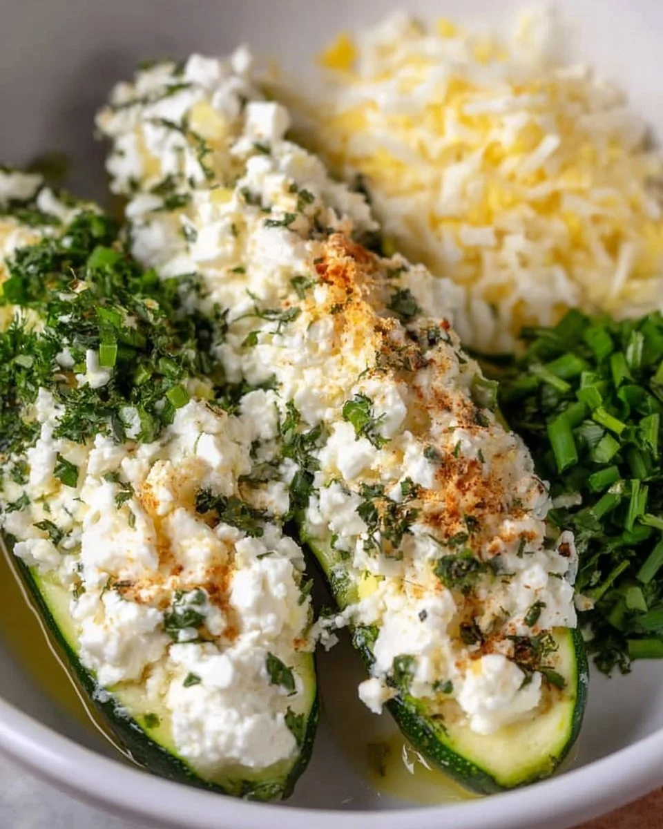 Feta-Käse gefüllte Zucchini
