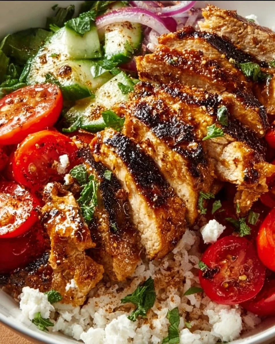 Griechische Hähnchenbowls: Einfache Mahlzeitenvorbereitung für saubere Ernährung