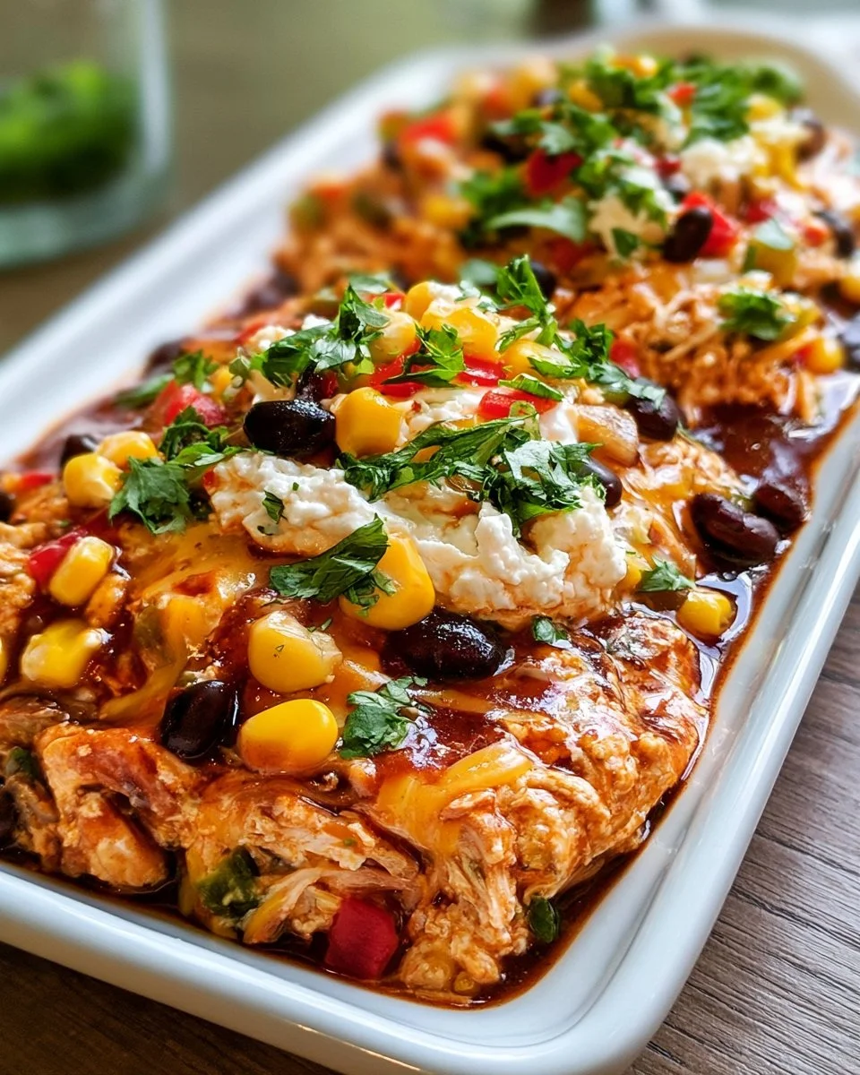 Hähnchen-Cottage-Cheese-Enchilada-Schalen