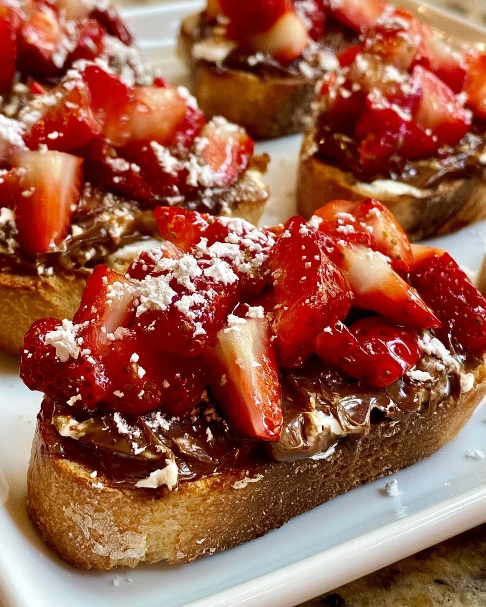 Schokoladen-Erdbeer-Bruschetta