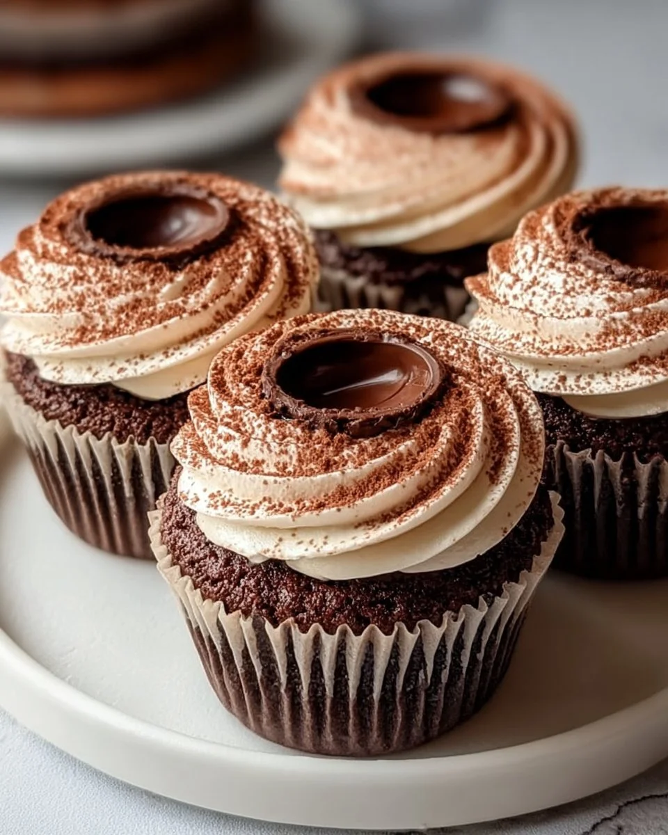 Unwiderstehlich dekadente Schokoladen-Tiramisu-Cupcakes, die Sie lieben werden