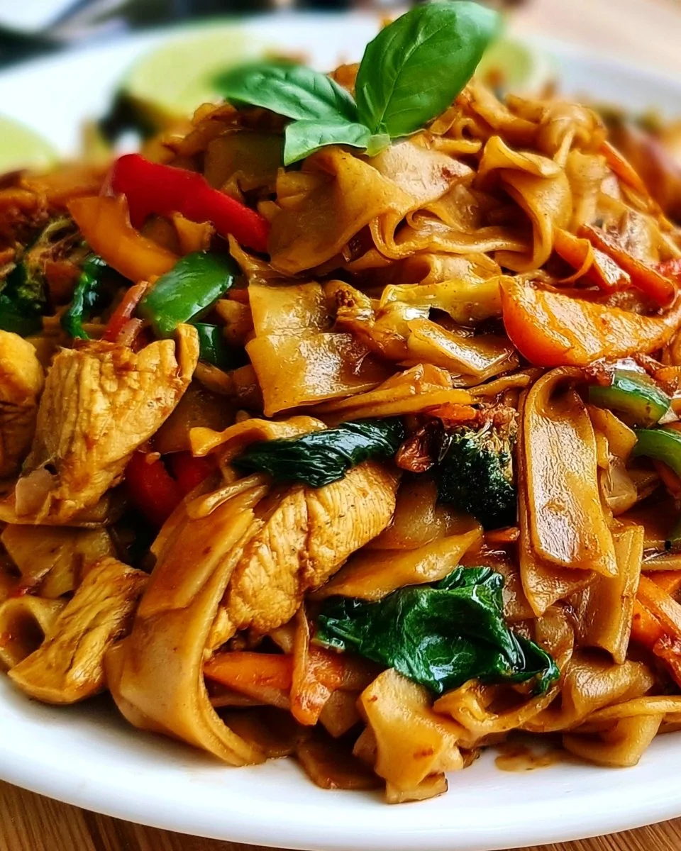 Betrunkene Nudeln (Pad Kee Mao)