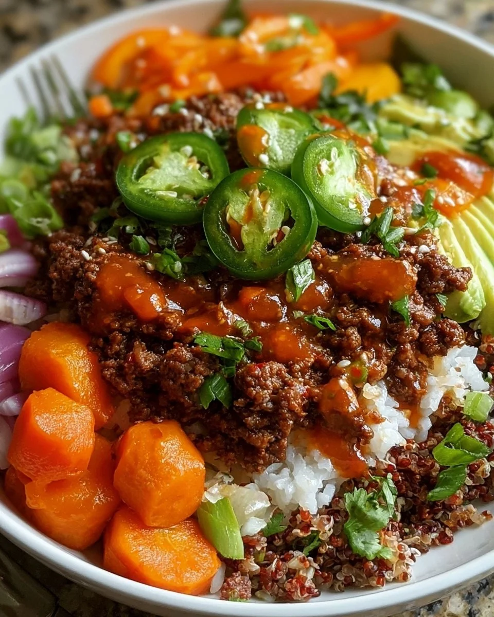 Einfache Hot Honey Rinderhackfleisch-Schalen