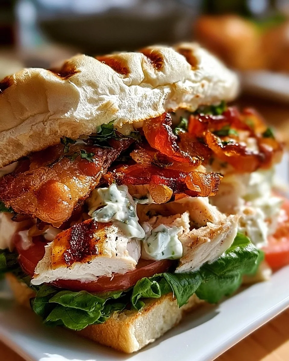 Einfache &amp; Schnelle Hähnchen-Bacon-Ranch-Sandwich