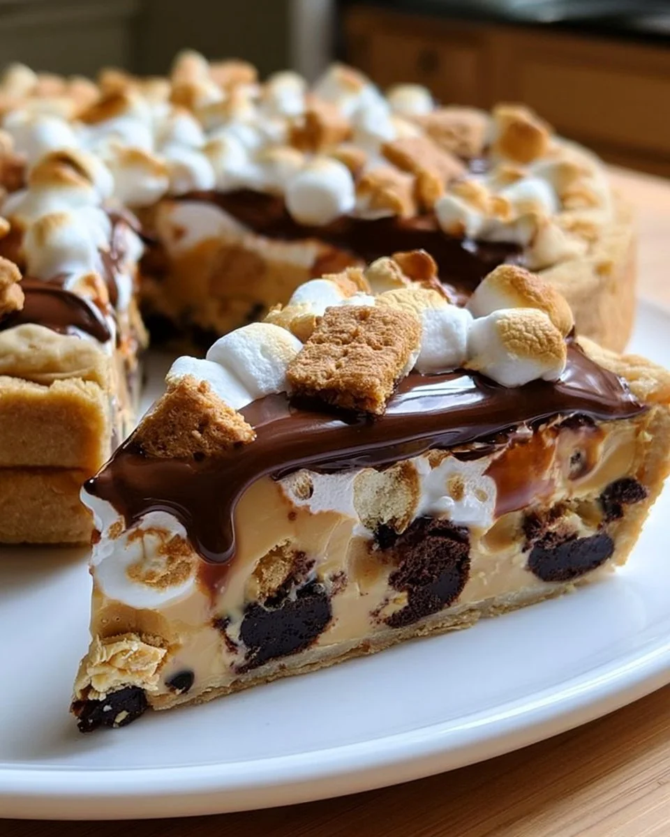 Sehnen Sie sich nach dem Zauber eines Erdnussbutter-Desserts oder träumen Sie von einem Rezept für Erdnussbuttertörtchen? Dieser riesige S’mores-Keksteig… | Riesiger S’mores-Keksteig-Kuchen, Rezept für Kuchen, erstaunliche Backrezepte